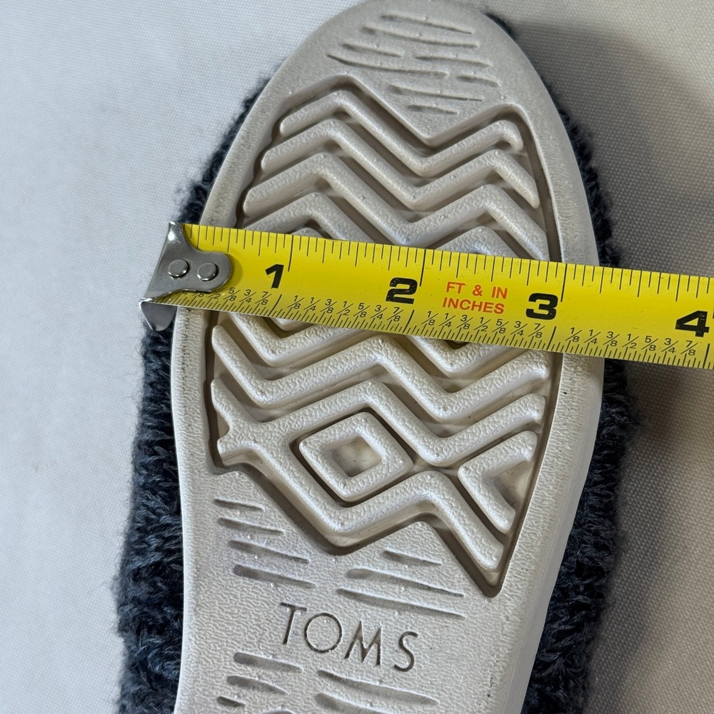 Toms Alpargata Cable Knit Black Women's 7 Faux Fur Slip On Shoes Cozy Lounge - Picture 10 of 10